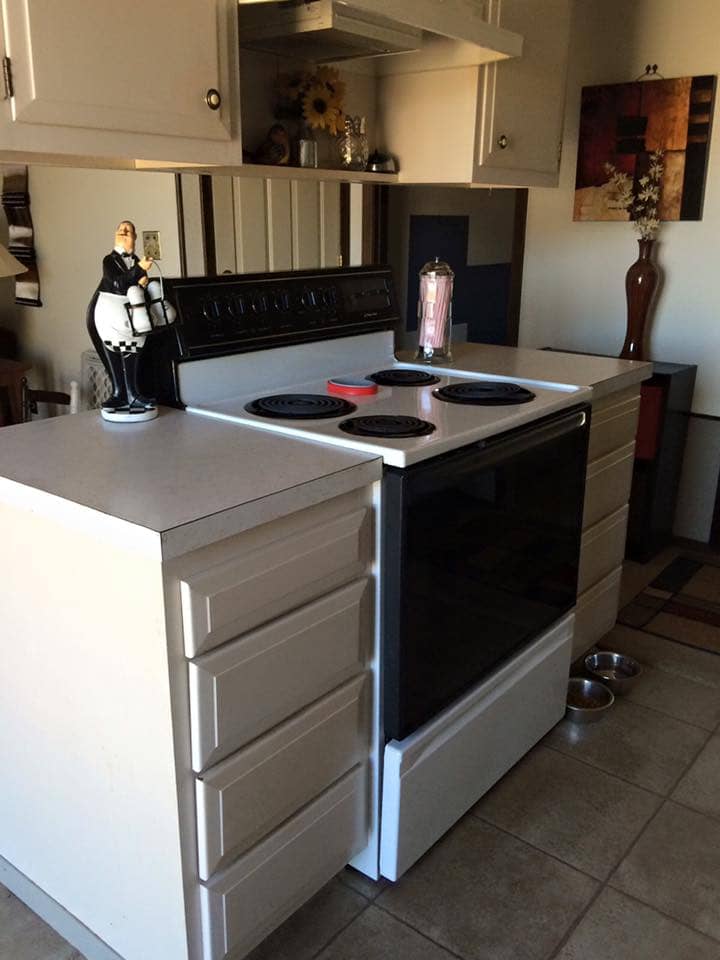 Original 1970s Kitchen Cabinets - Island